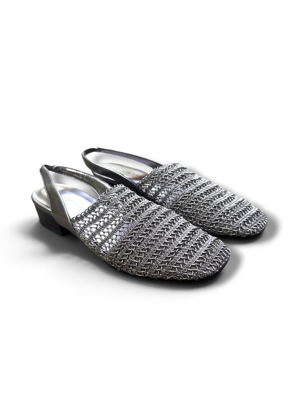 Karen Scott Silver Slingback Woven Low-Heel women’s Shoe size 10